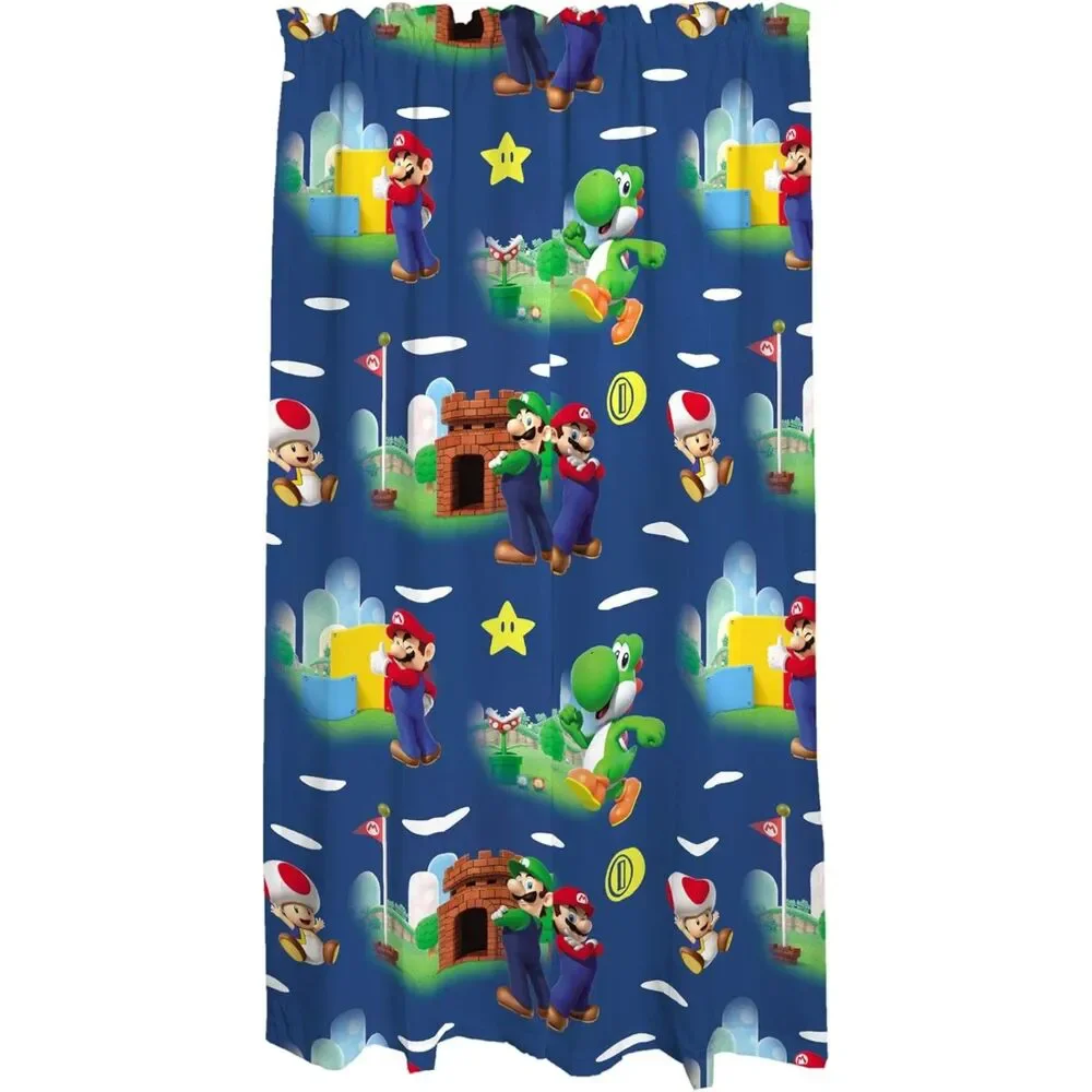 Set of 2 Curtain Panels, Mario Kids Window Curtains (41